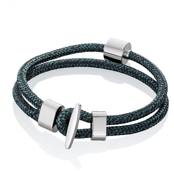 TadBlu Herrenarmband – Cord Schwarz & Petrol