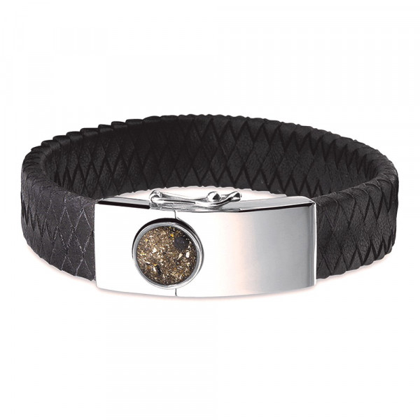 Lederarmband schwarz mit Silberschluss